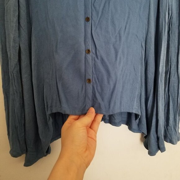 Lucky Brand Mixed Material Button Down Top Size XS - Picture 7 of 11